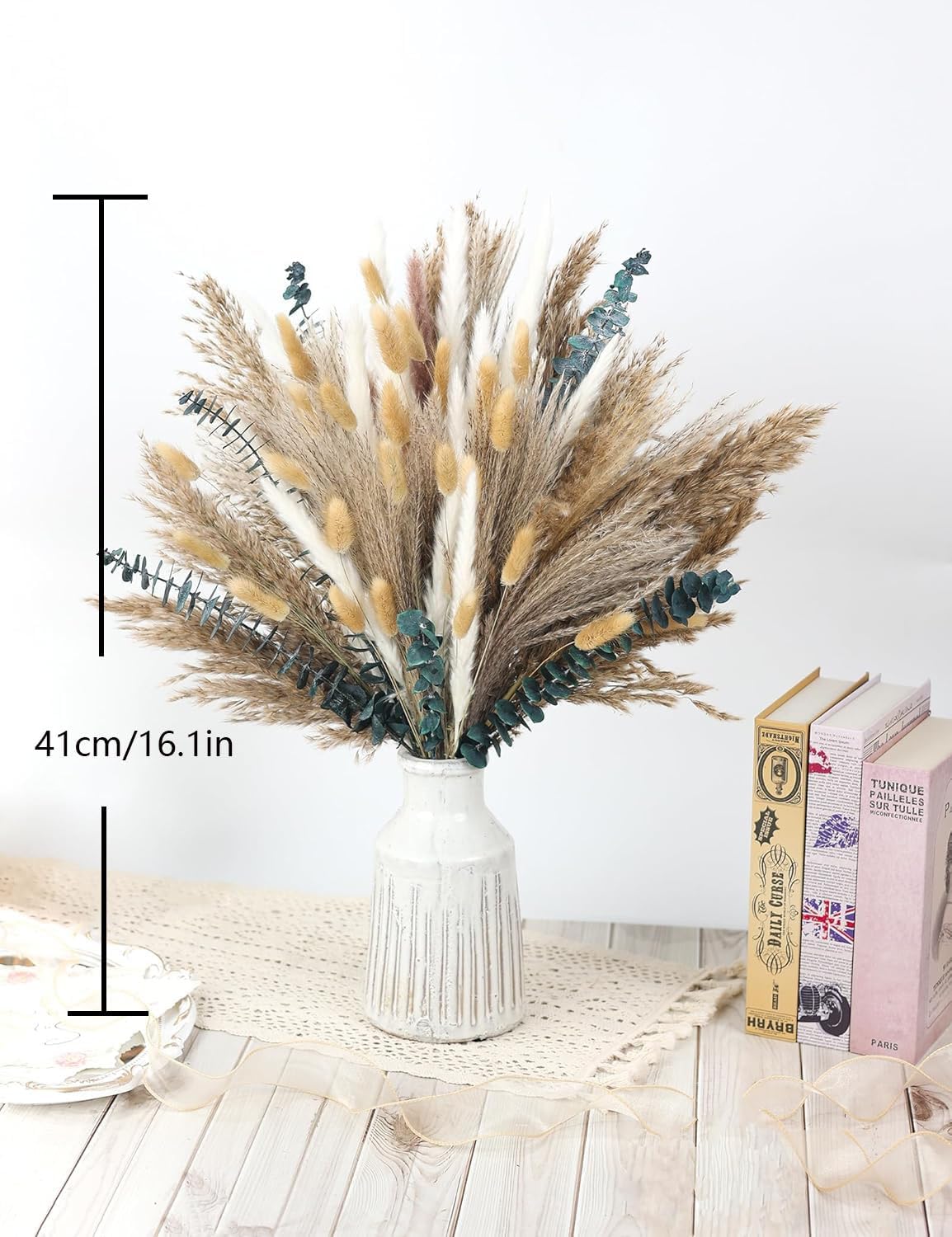 xin's convey 120 PCS Dried Pampas Grass, Dried Flowers, Reed Grass Bouquet