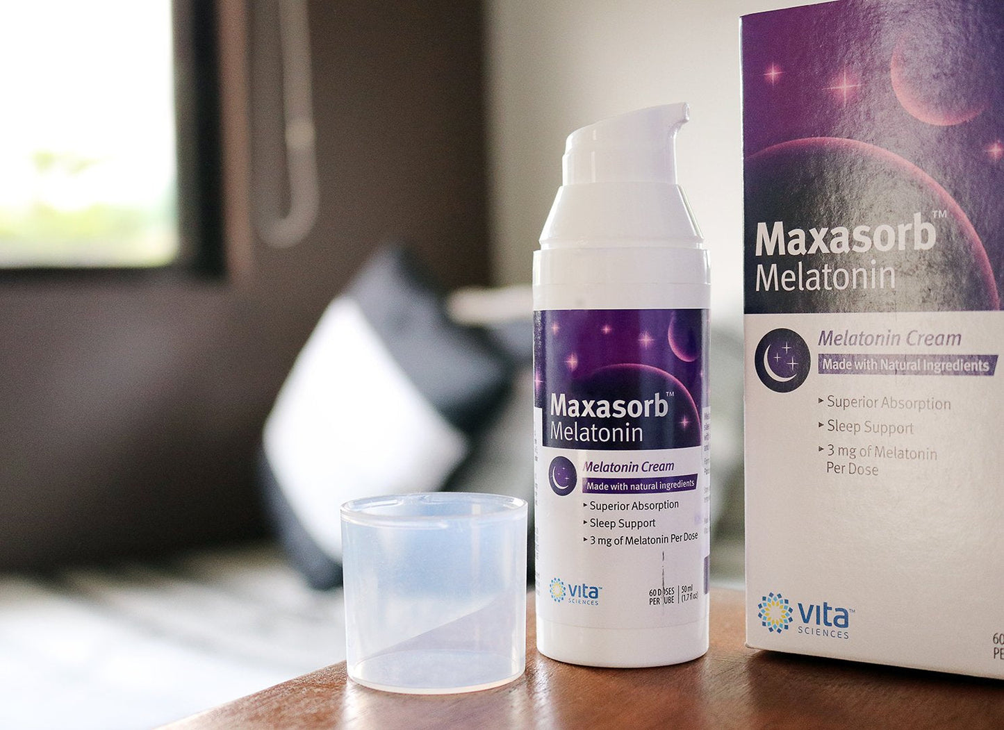Vita Sciences Maxasorb Melatonin Cream for Sleep Rich Melatonin 3mg - Melatonin Night Cream - Unscented Melatonin 3 Mg. Topical Melatonin Lotion Can Be Used For Face and Body - Pack of 3