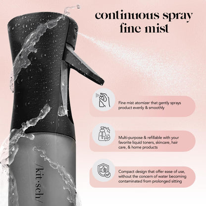 Kitsch Sprühflasche für Haare – Kontinuierlicher Wasserzerstäuber mit ultrafeinem Sprühnebel für Hairstyling, Barbiere, Salons, Reinigung, Pflanzen, vielseitige Sprühflaschen – Aus recyceltem Kunststoff – Terrakotta, 150 ml