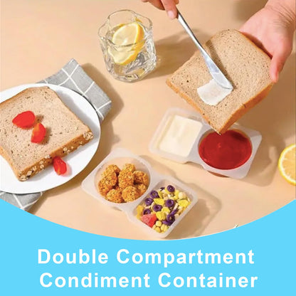 2 Pack Snackle Box –Air Tight Snack Containers with Divided, Lids&Handle –Clear Serving Tray for Fruits, Candy, Nuts –Portable for Travel, Parties, Daily Use (8 Containers Dishwasher Safe)