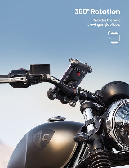 Lamicall Bike Phone Holder, Motorcycle Mount - Motorcycle Phone Holder, Handlebar Cell Phone Clamp, E-Bike Scooter Phone Clip for iPhone 17 Air Pro Max, 16 15 Plus, S20, 4.7 to 6.8" Smartphones