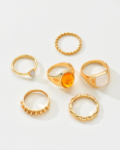 FAXHION 24-60 Pcs Gold Stackable Rings for Women, Knuckle Rings Chunky Gold Ring Set Dainty Stacking Cute Rings, Multiple Sizes Cute Jewelry Set Gift