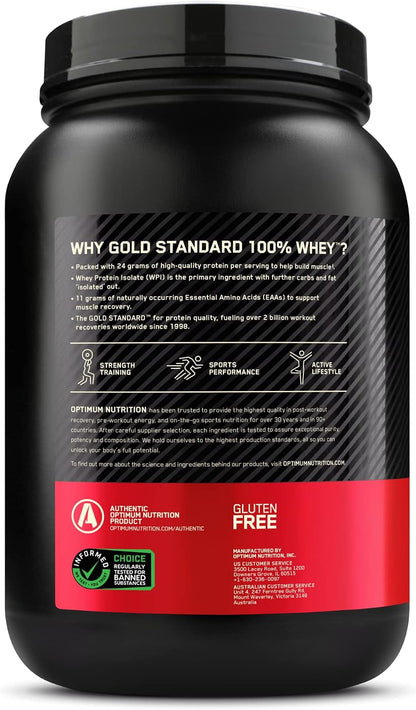 OPTIMUM NUTRITION Gold Standard 100% Whey Protein Powder, Banana Cream, 907g - [packaging may vary]