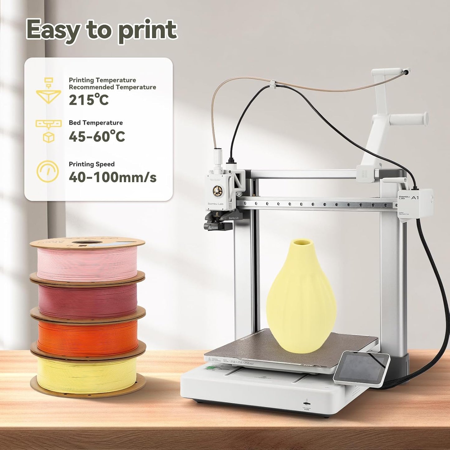 3DHoJor PLA+ Filament 1.75mm, 3D-Drucker-Filament PLA Plus, Kartonspule 3D-Druck-Filament, Maßgenauigkeit +/- 0.03 mm, Lila, 1kg