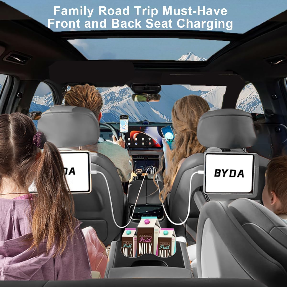 4-in-1 einziehbarer Auto-Ladegerät mit Sternenlicht, 69W USB-C Schnell-Ladegerät, für iPhone 17/16/15/14/13/12/11, Android, Pixel, Zigarettenanzünder-Ladegerät (Lightning+USB-C (Regular))