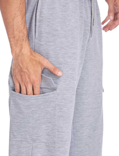 Deyeek Herren Cargo Jogginghose Open Bottom Baggy Leichte Cargo Sweatpants für Männer Locker sitzende Freizeithose mit Taschen