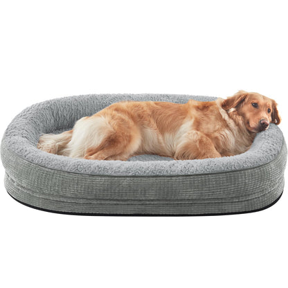 JOEJOY Orthopedic Dog Beds Large Sized Dog, XL Egg-Crate Memory Foam Pet Couch Bed with Bolster Sides, Waterproof Lining, Removable Washable Cover & Non-Slip Bottom, Brown