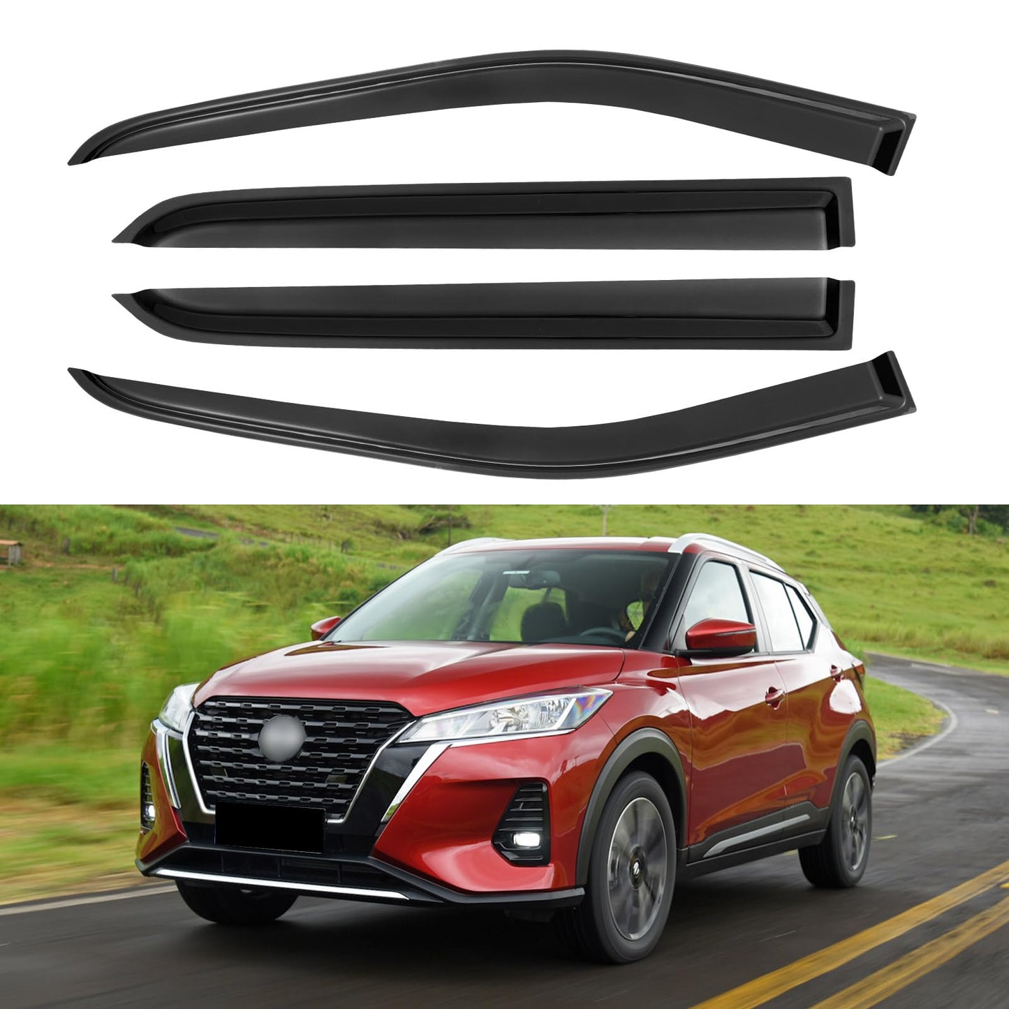 Window Visors Rain Guards for 2015-2026 Ford F150 SuperCrew & 2017-2026 F-150 Raptor F250 F350 F450 F550 Super Duty Crew Cab, Out-Channel Window Vent Deflectors Visors Shades Protectors