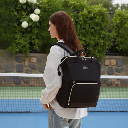 LOVEVOOK Laptop Backpack for Women with Giant Tumbler Holder Pocket, 15.6 inch Travel Work Bag Purse for Nurse Teacher, Waterproof Casual Daypack Bookbag for College Business