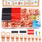 mankk 110pcs Copper Wire Lugs AWG 2 4 6 8 10 12 14 16 Gauge Battery Terminal Connector Battery Cable End Connector Copper Ring Terminal Kit with Heat Shrink M-N-067-110PCS-tbz