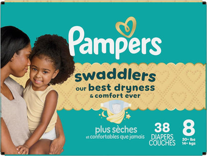Pampers Swaddlers Windeln, Größe 0 (bis 4,5 kg), 84 Stück, Saugfähig, Hält Babys trocken und bequem, Hautverträgliche Einwegwindel
