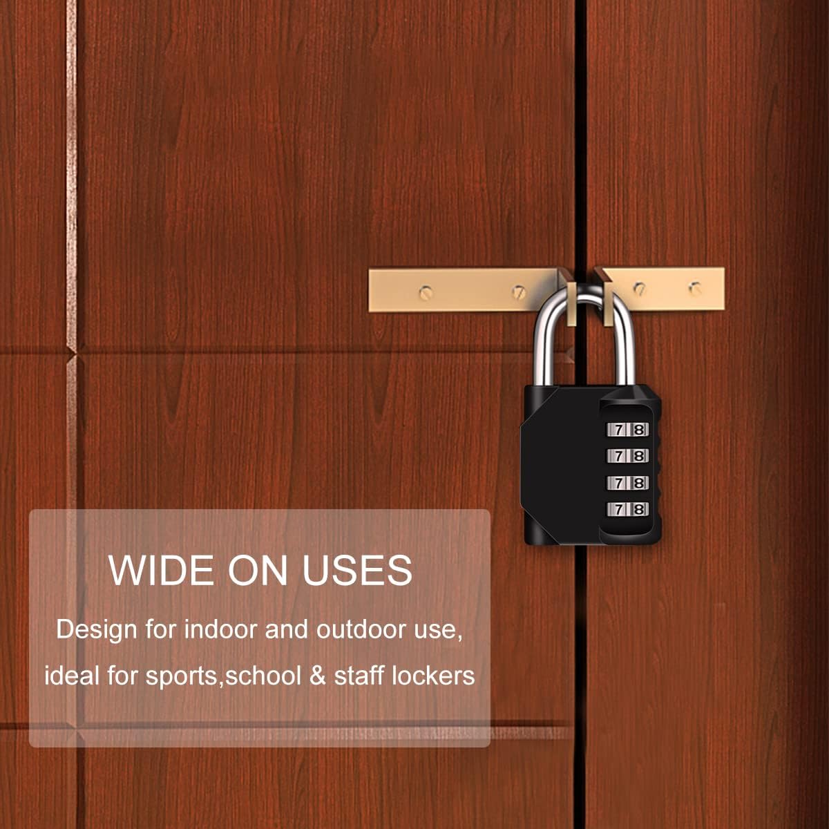 Combination Padlock, Diyife 4 Digit Locker Lock Weatherproof Lock Outdoor Combination Lock for School Gym Locker,Toolbox, Fence, Hasp, Cabinet(Black)