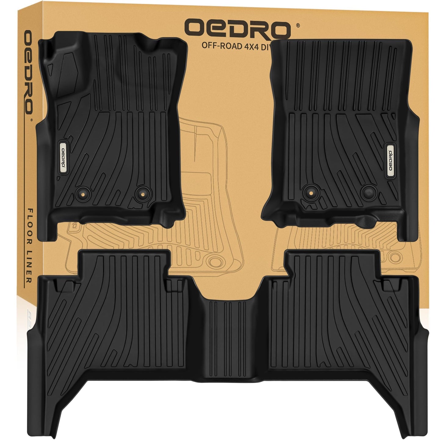 OEDRO Floor Mats Fit for Toyota Camry 2011-2007, Custom Fit Front & 2nd Row Floor Liner Set, TPE All Weather Protection Camry Car Mats, Black