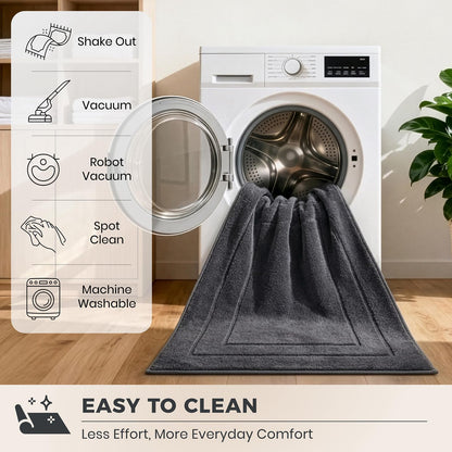 PURRUGS Dirt Trapping Door Mat 32" x 70", Non-Slip/Skid Machine Washable Entryway Rug, Dog Doormat, Super Absorbent Welcome Mat for Muddy Wet Shoes and Paws, Grayish Brown