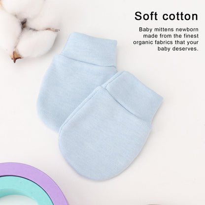 BQUBO Baby Fäustlinge Kratzschutz Handschuhe aus Baumwolle mit elastischem Bündchen Hypoallergen für Neugeborene und Babys von 0-6 Monaten Jungen und Mädchen