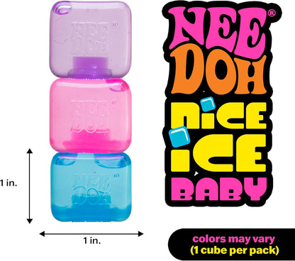 Schylling NeeDoh Nice Ice Baby - Sensory Squeeze Toy - Super Solid Squish - 1.25" Wide - Color May Vary (Pack of 1)