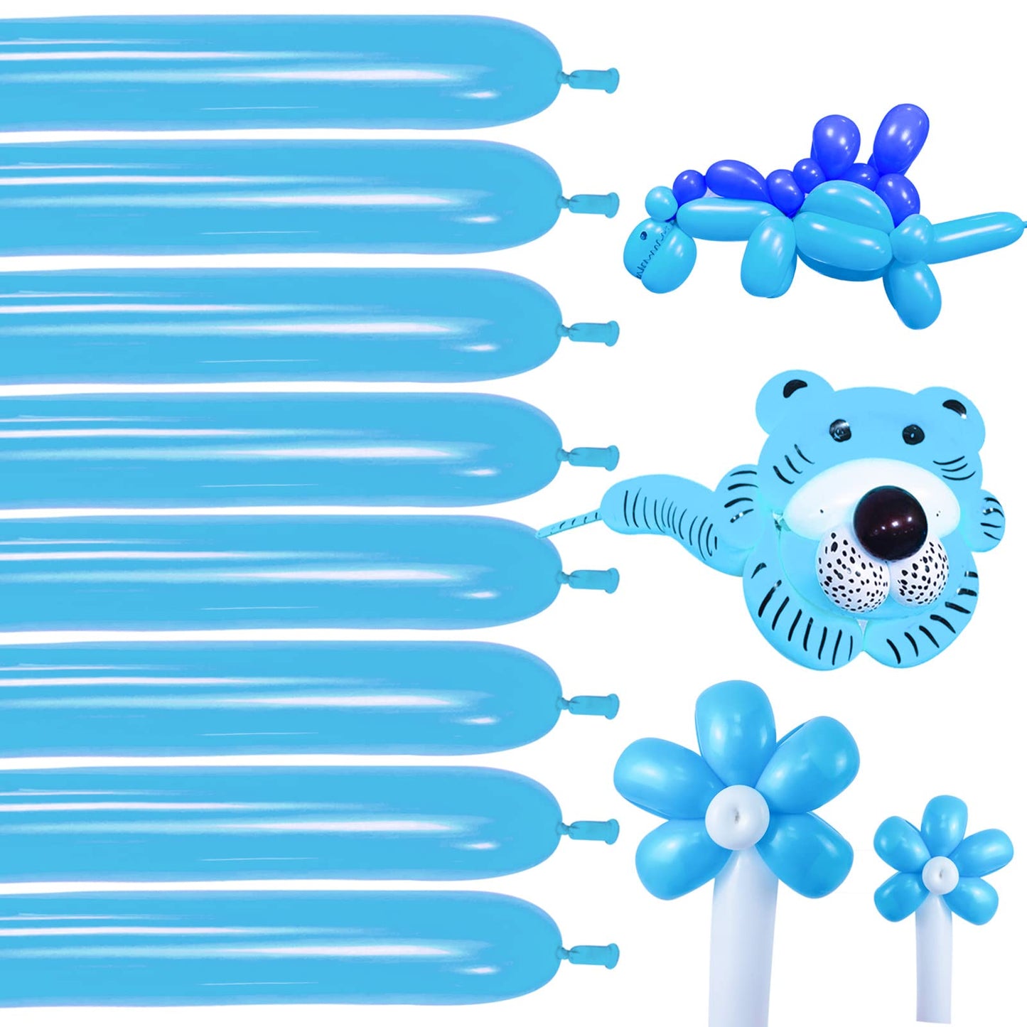 100Pcs clear 260 Balloons Clear Long Skinny Latex Balloon for Animal Ballons, Premium Quality Balloons for Beginners Baloons Making Kid's Carnivals Party Decoartion
