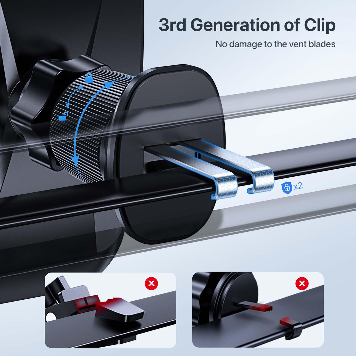 Miracase Car Phone Mount, [Upgraded Strong Military Grade Suction Cup] Long Arm Phone Holder for Car Dashboard Windshield Vent, Hands Free Cell Phone Holder Compatible with All Mobile Phones