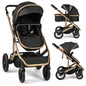 INFANS 2 in 1 Baby Stroller, Folding Newborn Pram Convertible Stroller Bassinet for Infant Foldable High Landscape Shock Absorption with Reversible Seat Aluminum Structure for Pushchair