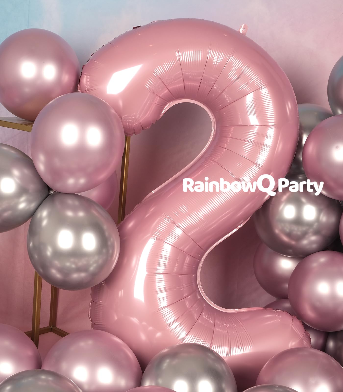 RainbowQ Party 1 Ballon Nummer 40 Zoll für Jungen oder Mädchen Groß Rosa 0-9 Folien-Mylar Großer 1 Zahlenballon Alles Gute zum 1. Geburtstag Party Jubiläumsdekorationen Zubehör