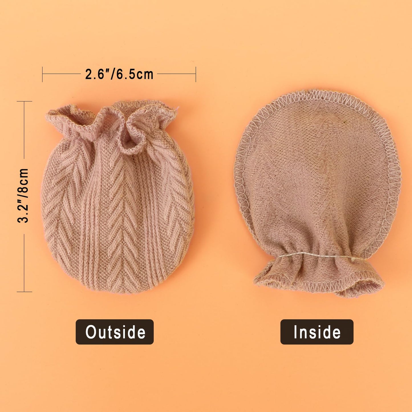 BQUBO Baby Fäustlinge Kratzschutz Handschuhe aus Baumwolle mit elastischem Bündchen Hypoallergen für Neugeborene und Babys von 0-6 Monaten Jungen und Mädchen