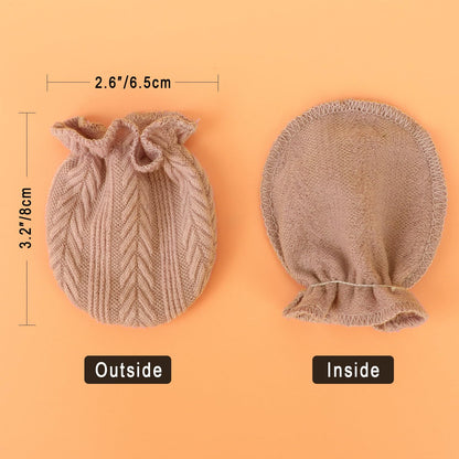 BQUBO Baby Fäustlinge Kratzschutz Handschuhe aus Baumwolle mit elastischem Bündchen Hypoallergen für Neugeborene und Babys von 0-6 Monaten Jungen und Mädchen