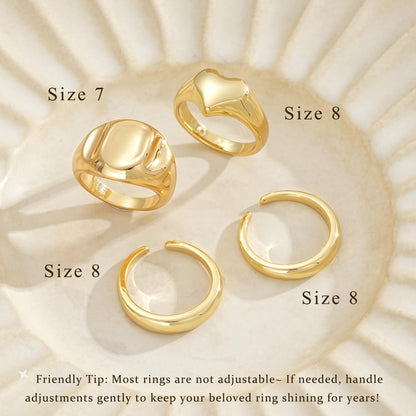 YEEZII Chunky Gold Rings for Women Non Tarnish, 18K Gold Plated Stackable Thumb Ring, Statement Women Rings Set