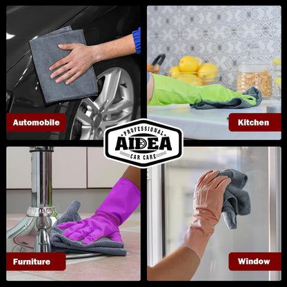 AIDEA Microfiber Cleaning Cloths-50PK, Microfiber Towels for Cars, Premium All-Purpose Car Cloth, Dusting Cleaning Rags, Absorbent Towels for SUVs, House, Kitchen, Window, Gift-12×12"