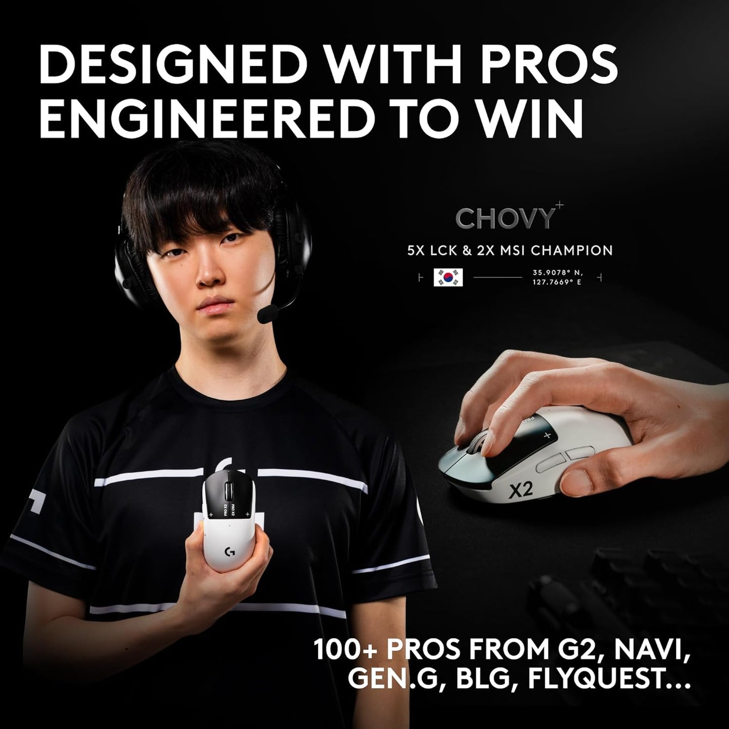 Logitech G PRO X2 SUPERSTRIKE Wireless Gaming Mouse: Customizable Rapid Trigger Magnetic Analog Switches, Adjustable Click Haptics, 61g Ultra Lightweight, USB-C, <8K Polling, for PC/Mac - Black/White