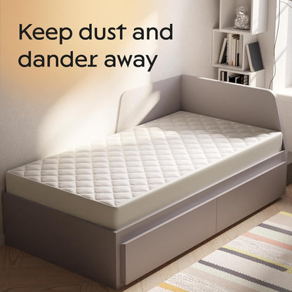 Cloud-Like Queen Mattress Topper - 100% Cotton Top Mattress Pad for Back Pain Relief