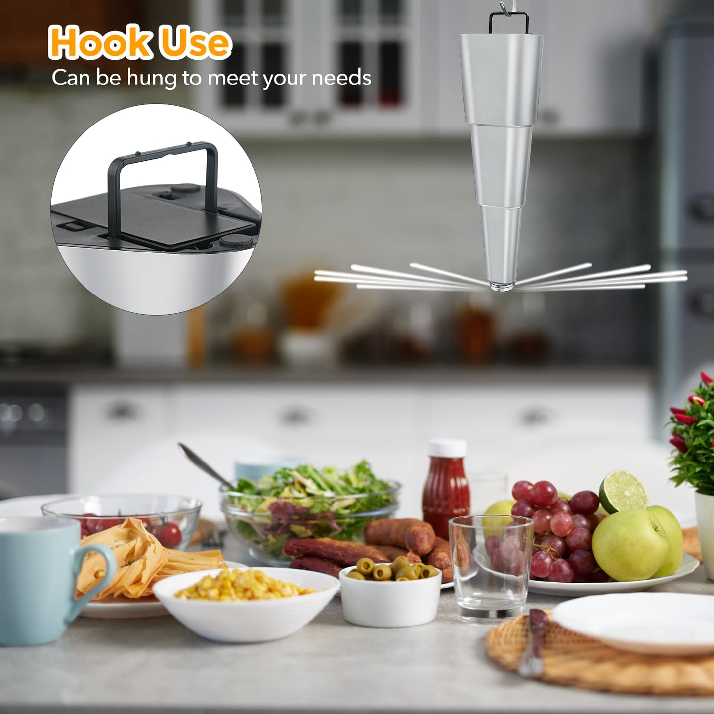 Fly Fans for Tables, Fly Repellent Fan Indoor Outdoor with Holographic Blades, Batteries Powered for Picnic, Party, Restaurant, Kitchen, and BBQ,4 Pack