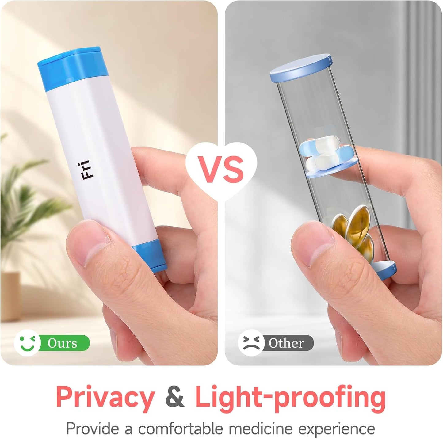 Daily Pill Dispenser, Weekly Pill Organizer 2 Times a Day, Cute Pill Organizer with New Design