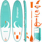 FBSPORT 11' Premium Stand Up Paddle Board, Yoga Board with SUP Accessories & Carry Bag | Wide Stance, Surf Control, Non-Slip Deck, Leash, Paddle and Pump for Youth & Adult