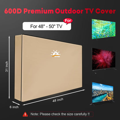 Zettum Outdoor TV Cover 58 Inch - 600D TV Cover Weatherproof & Waterproof for 55 to 58 Inch Outdoor TV, Heavy Duty TV Enclosure Protector for Outside Flat Screen TV (Size: 55"L x 6"D x 36"H)