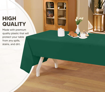 Utopia Kitchen Einweg-Tischdecke aus Kunststoff (12er Pack – 137x274 cm) Weiß Rechteckige Tischdecke Wasserdicht Schmutzabweisend Party-Tischdecke