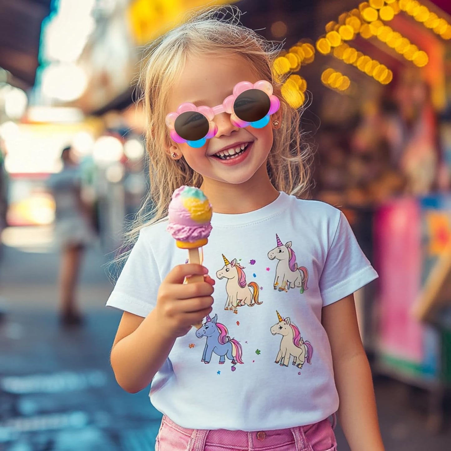 PinkSheep Sonnenbrille für Mädchen, polarisierte Sonnenbrille für Babys und Kinder mit Etui, Einhorn, Oval, Katzen, Herzbrillen, UV400-Schutz