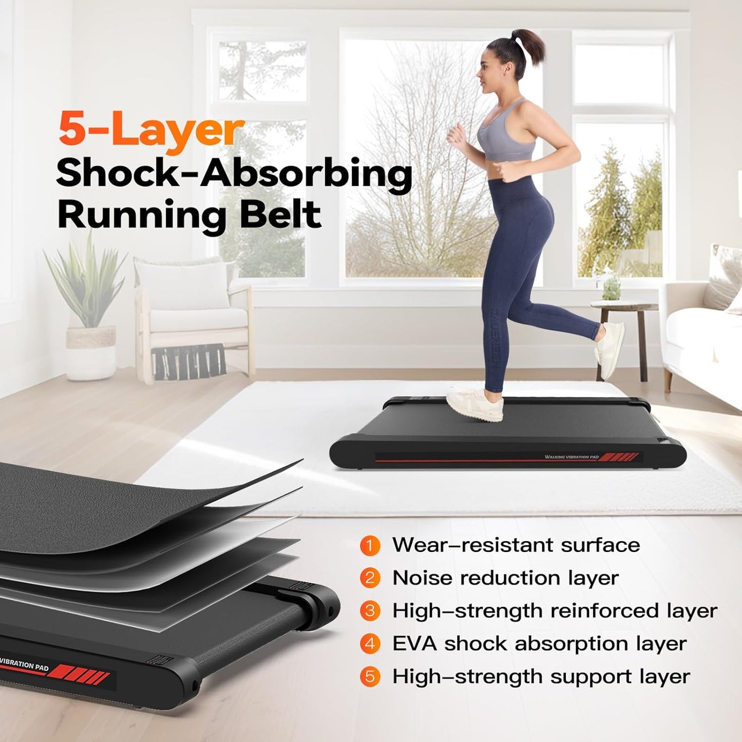 Sperax Walking Vibration Pad, 4 in 1 Treadmill, Walking Treadmill Pad for Home, Treadmills with Remote Control and APP