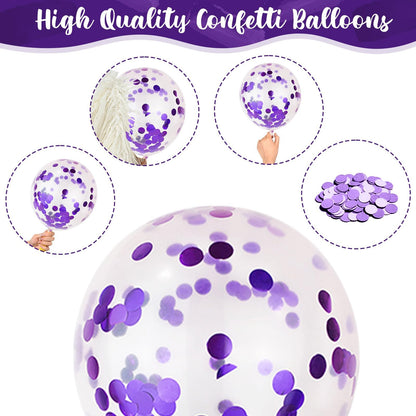 Pastellrosa und lilafarbene Ballons, 12-Zoll-Metallic-Lila-Flieder-Pink-Konfetti-Ballon-Set für Mädchen, Frauen, Kpop, Schmetterling-Geburtstag, Babyparty, Brautparty, Hochzeit, Prinzessin, Disco, Musikparty-Dekorationen