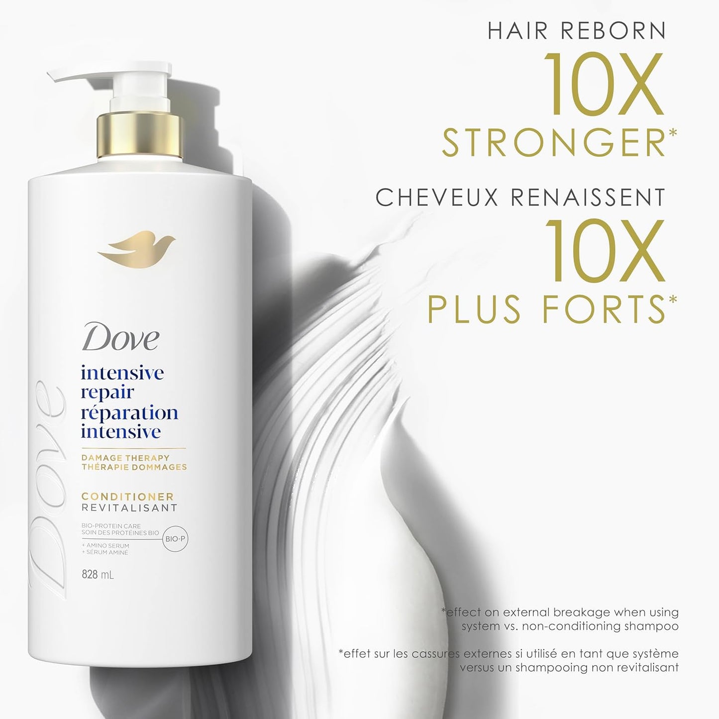 Dove Intensive Repair Shampoo für geschädigtes Haar mit flüssiger Bio-Protein-Pflege, 828 ml