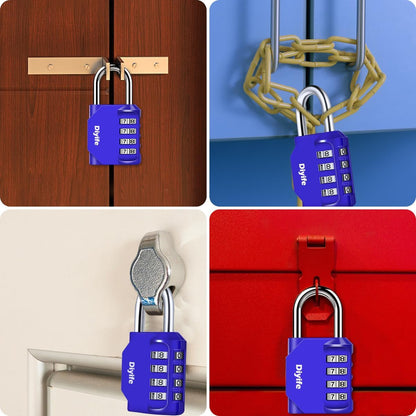 Combination Padlock, Diyife 4 Digit Locker Lock Weatherproof Lock Outdoor Combination Lock for School Gym Locker,Toolbox, Fence, Hasp, Cabinet(Black)