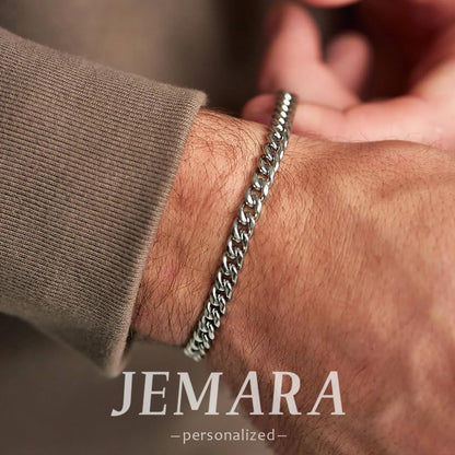 3 Stück Herren Silber Armbänder, robustes Curb Edelstahl Breite Schlangenkette Figaro Cuban Armband Set 7/7.8+1.2 Zoll verstellbares Stapel-Silberkettenarmband für Männer