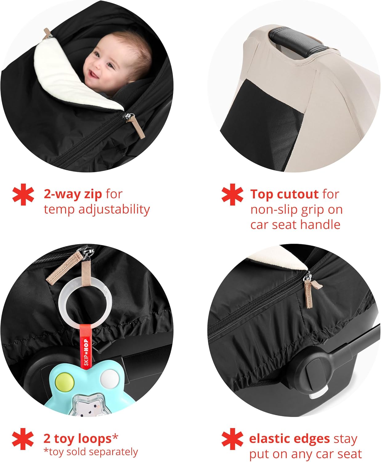 Skip Hop Winter Autositz-Abdeckung, Stroll & Go, Schwarz