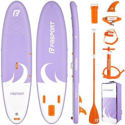 FBSPORT 11' Premium Stand Up Paddle Board, Yoga Board with SUP Accessories & Carry Bag | Wide Stance, Surf Control, Non-Slip Deck, Leash, Paddle and Pump for Youth & Adult