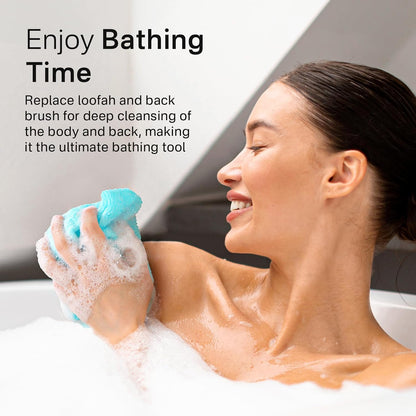 Yiclick Peeling-Waschlappen, Peeling-Körperbürste, Rückenbürste für Dusche und Bad, afrikanischer Netzschwamm Luffa-Körperpeeling, Peeling-Tuchbürstenhandschuhe für Frauen (Grau)