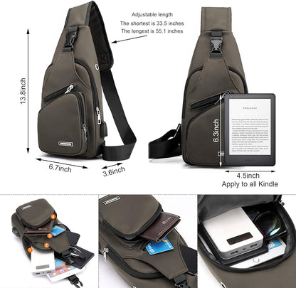 Wasserdichte Sling Bag Umhängetasche für Herren Damen Sling Rucksack Wanderrucksack Mehrzweck Cross Body Brusttasche