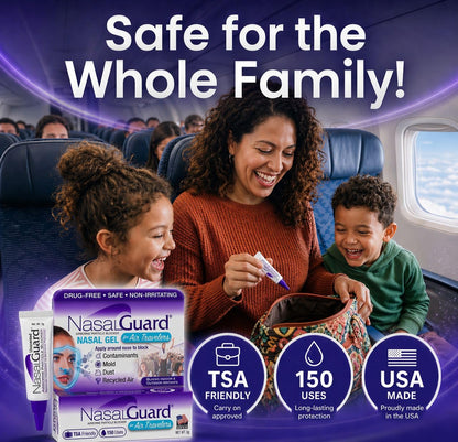for Air Travelers | Cabin Air Protection Gel | Helps Block Dust, Mold & Airborne Contaminants | Drug-Free, Applied Around Nose | TSA Friendly | 150+ Uses (Unscented, 10g, Pack of 6)