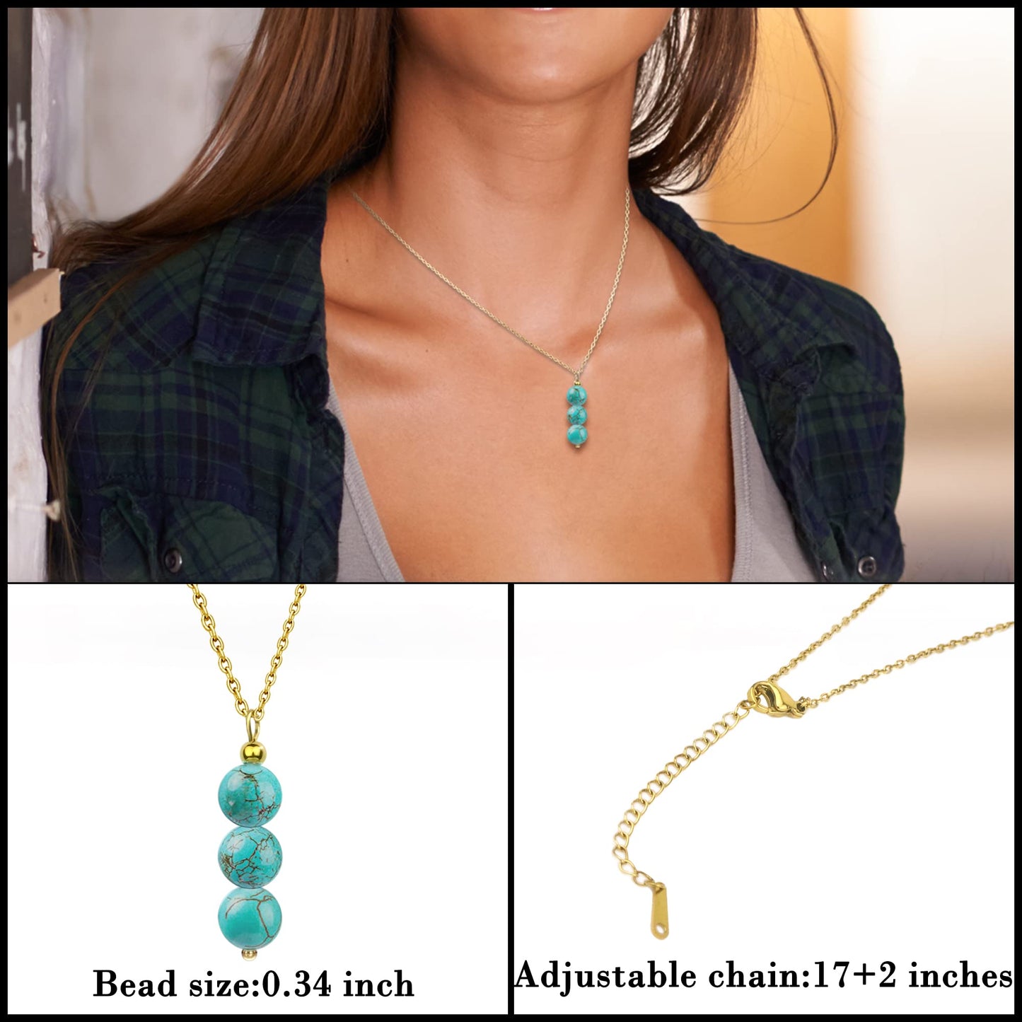SmileBelle Schwarzer Turmalin Halsketten für Frauen, Schutz und Heilung Spirituelle Kristall Halsketten, Oktober Geburtsstein Halskette Schwarzer Turmalin Schmuck für Frauen Teenager Mädchen als Geburtstagsgeschenke