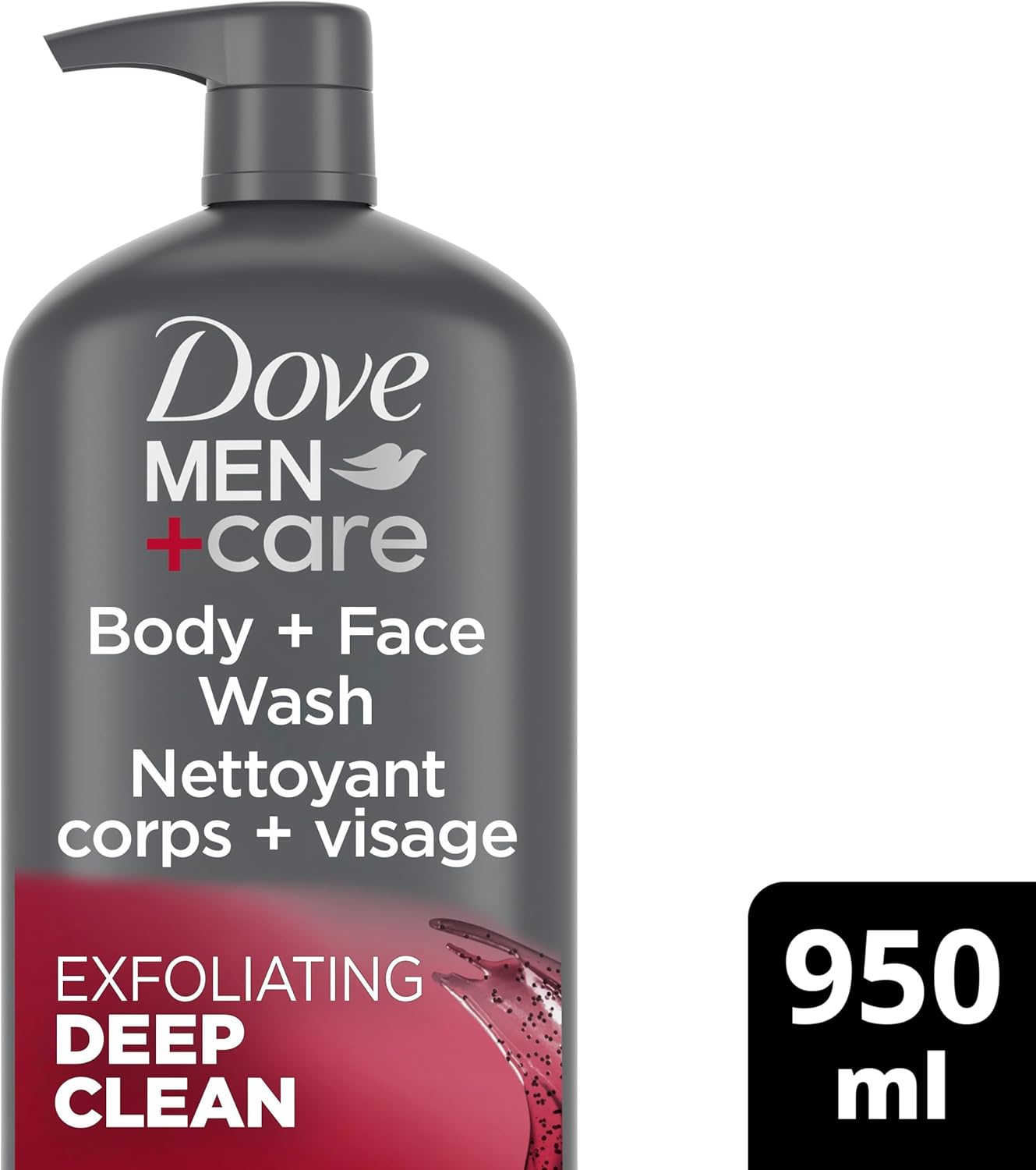 Dove Men+Care Erfrischendes Extra Frisch Körper- und Gesichtswaschmittel mit 24-Stunden nährender Mikromoleküle-Feuchtigkeitstechnologie Körperwaschmittel für Männer, 950 ml