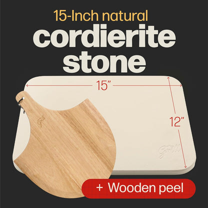 HANS GRILL PIZZA STONE | Rectangular Pizza Stone For Oven Baking & BBQ Grilling