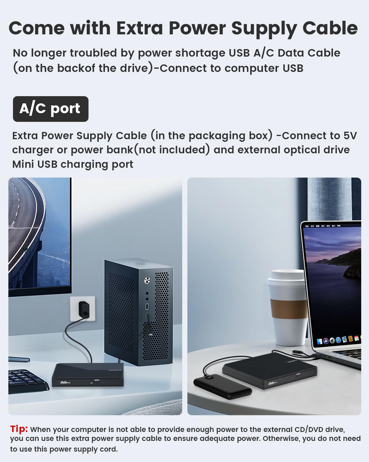 ORIGBELIE externes DVD-Laufwerk, CD-Laufwerk USB 3.0 Typ-C CD/DVD ROM +/-RW Adapter mit USB-Anschluss DVD-Brenner für Laptop, PC, Desktop-Computer, optisches Laufwerk CD-Player kompatibel mit Mac Windows Linux